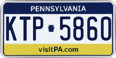 PA license plate KTP5860