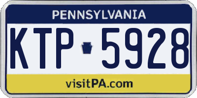 PA license plate KTP5928