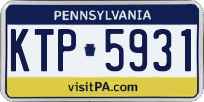 PA license plate KTP5931