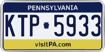 PA license plate KTP5933