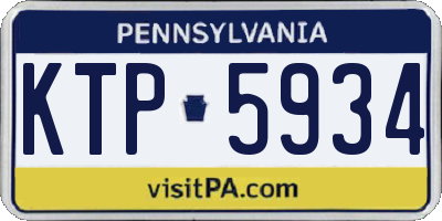 PA license plate KTP5934