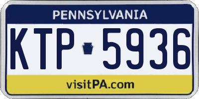 PA license plate KTP5936