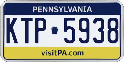 PA license plate KTP5938