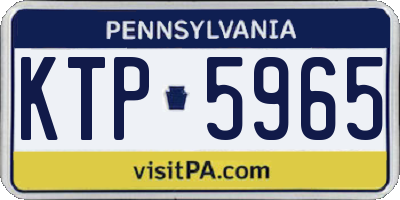 PA license plate KTP5965