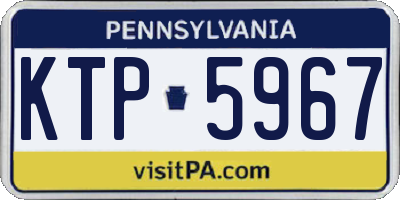 PA license plate KTP5967