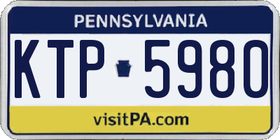 PA license plate KTP5980