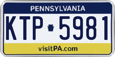 PA license plate KTP5981