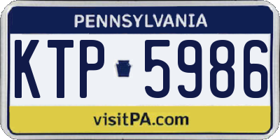 PA license plate KTP5986
