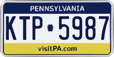 PA license plate KTP5987