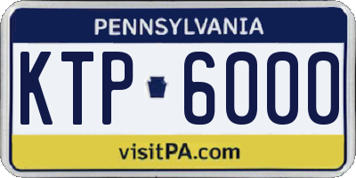 PA license plate KTP6000