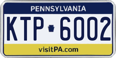 PA license plate KTP6002