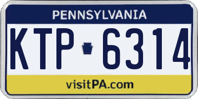 PA license plate KTP6314