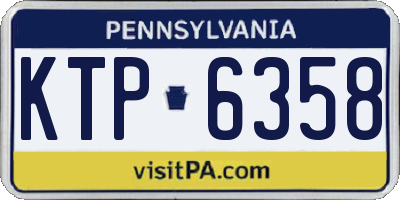 PA license plate KTP6358