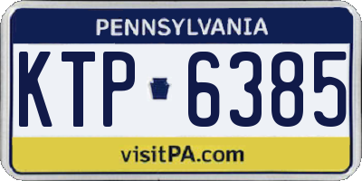 PA license plate KTP6385