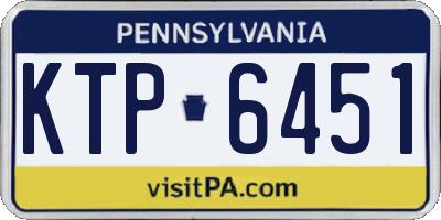 PA license plate KTP6451