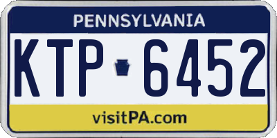 PA license plate KTP6452