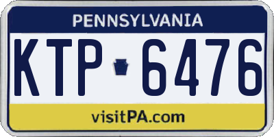 PA license plate KTP6476