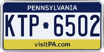 PA license plate KTP6502