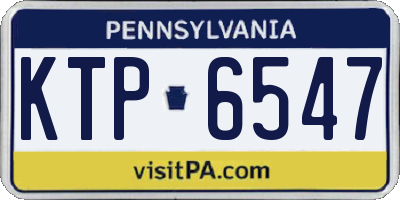PA license plate KTP6547