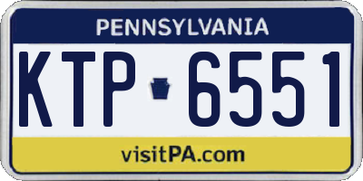 PA license plate KTP6551