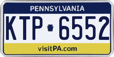 PA license plate KTP6552