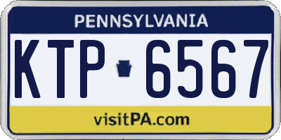 PA license plate KTP6567