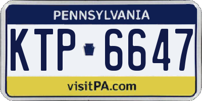 PA license plate KTP6647