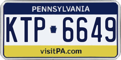 PA license plate KTP6649