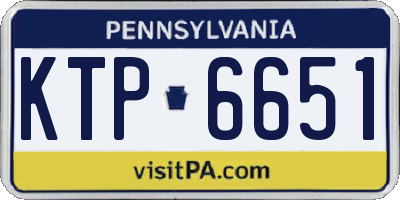 PA license plate KTP6651