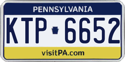 PA license plate KTP6652