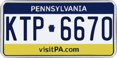 PA license plate KTP6670