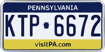 PA license plate KTP6672
