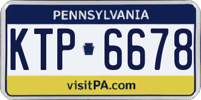 PA license plate KTP6678
