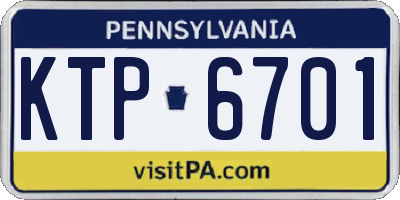 PA license plate KTP6701