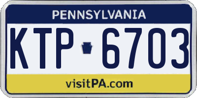 PA license plate KTP6703