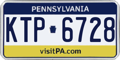 PA license plate KTP6728