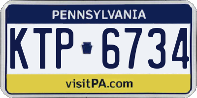 PA license plate KTP6734