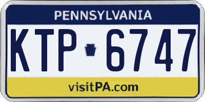 PA license plate KTP6747