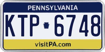 PA license plate KTP6748