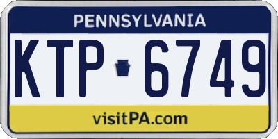 PA license plate KTP6749