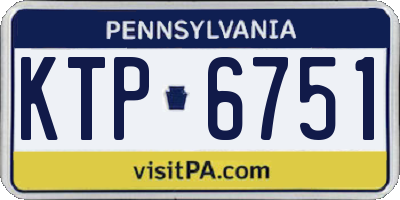 PA license plate KTP6751