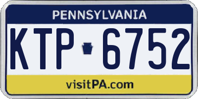 PA license plate KTP6752