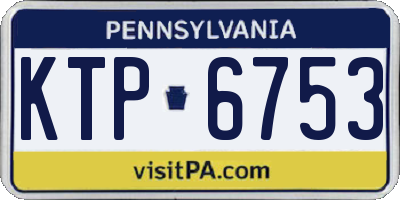 PA license plate KTP6753