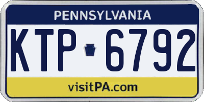PA license plate KTP6792