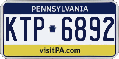 PA license plate KTP6892