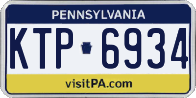 PA license plate KTP6934