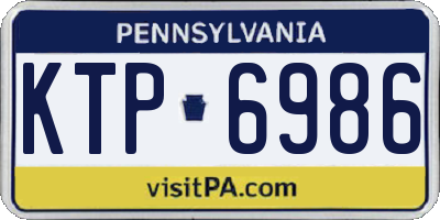 PA license plate KTP6986
