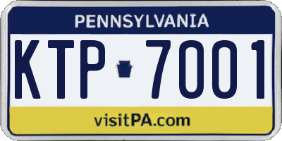 PA license plate KTP7001