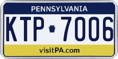 PA license plate KTP7006