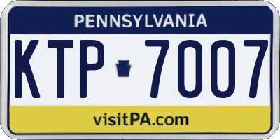 PA license plate KTP7007